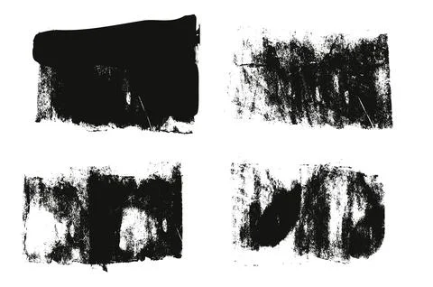 Grunge eroded textures set. Ink roller background. Vintage rectangles imprint. 스톡 일러스트