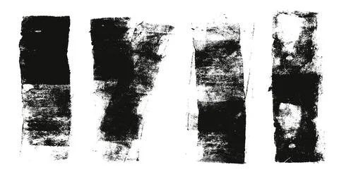 Grunge eroded textures set. Ink roller background. Vintage rectangles imprint. 스톡 일러스트