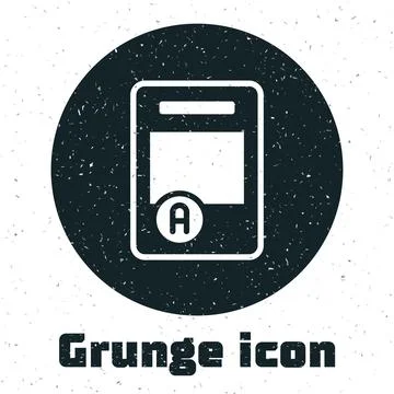 Grunge Exam sheet with A plus grade icon isolated on white background. Test.. Stock Illustration