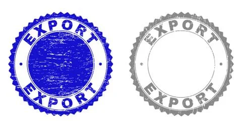 Grunge EXPORT Textured Stamp Seals Stock Illustration