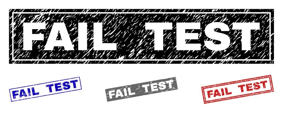 Grunge FAIL TEST Scratched Rectangle Watermarks Stock Illustration