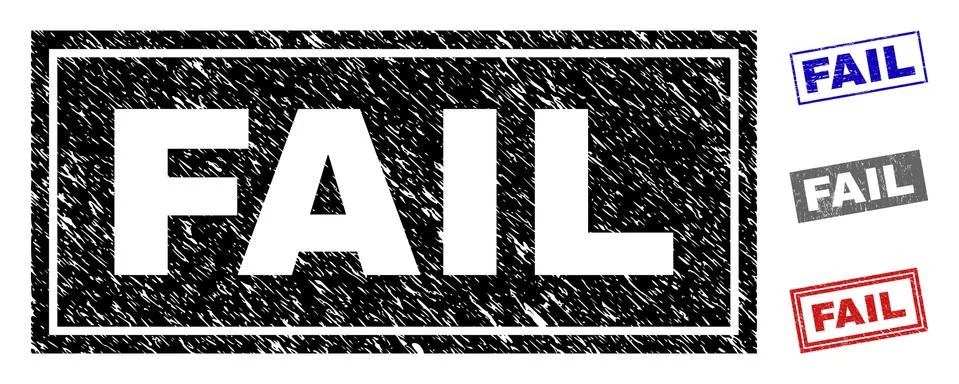 Grunge FAIL Textured Rectangle Watermarks Illustrazione stock