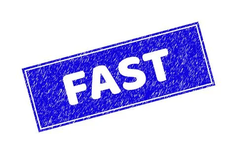 Grunge FAST Scratched Rectangle Stamp Seal Stock Illustration