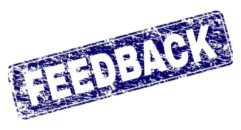 Grunge FEEDBACK Framed Rounded Rectangle Stamp 스톡 일러스트