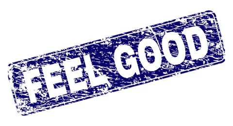 Grunge FEEL GOOD Framed Rounded Rectangle Stamp 스톡 일러스트