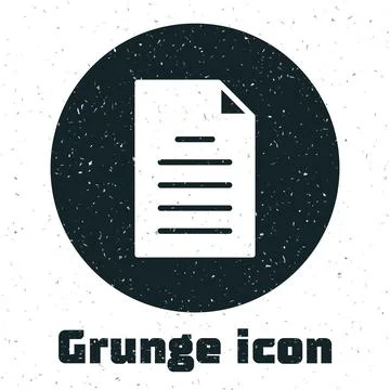 Grunge File document icon isolated on white background. Checklist icon. Busin Stock Illustration
