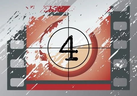 Grunge film countdown (vector) 스톡 일러스트