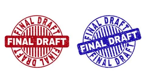 Grunge FINAL DRAFT Scratched Round Watermarks Stock Illustration