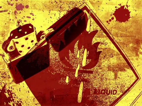 Grunge fire danger background Stock Illustration