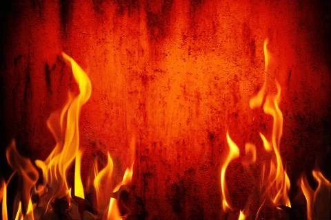 Grunge fire wall background Stock Photos