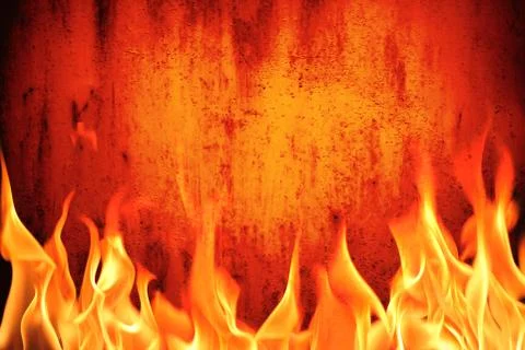 Grunge fire wall background Stock-Fotos