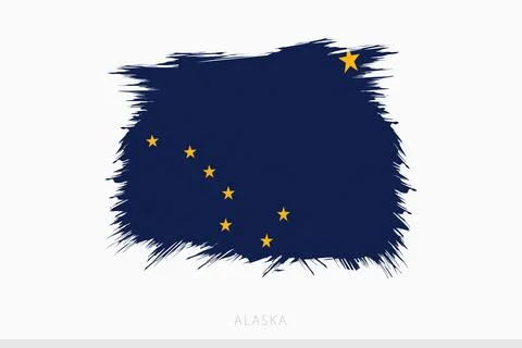 Grunge flag of Alaska, vector abstract grunge brushed flag of Alaska. 库存插图