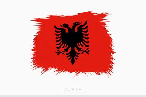 Grunge flag of Albania, vector abstract grunge brushed flag of Albania. Stock Illustration