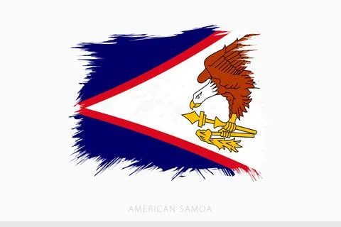 Grunge flag of American Samoa, vector abstract grunge brushed flag of Ameri.. Stockillustratie