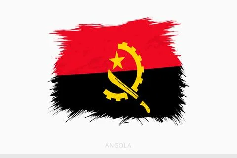 Grunge flag of Angola, vector abstract grunge brushed flag of Angola. Ilustración de archivo
