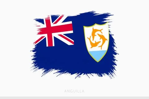 Grunge flag of Anguilla, vector abstract grunge brushed flag of Anguilla. Stock Illustration