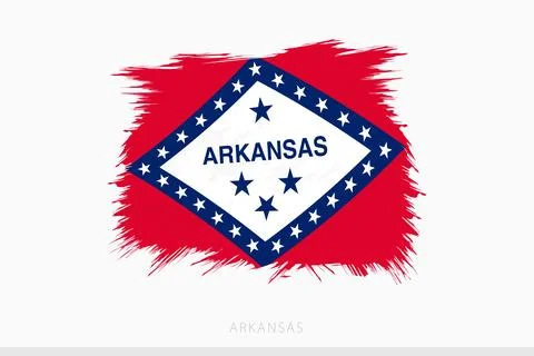 Grunge flag of Arkansas, vector abstract grunge brushed flag of Arkansas. Stock Illustration
