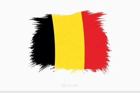 Grunge flag of Belgium, vector abstract grunge brushed flag of Belgium. Illustrazione stock