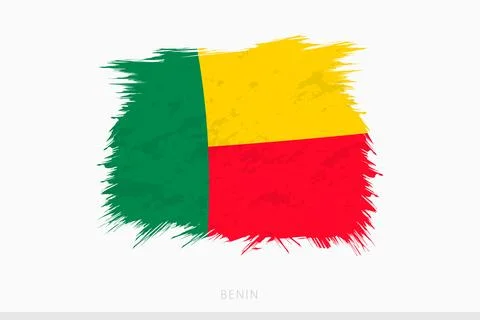 Grunge flag of Benin, vector abstract grunge brushed flag of Benin. Stock Illustration