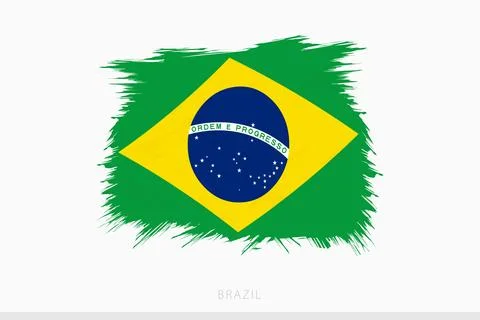 Grunge flag of Brazil, vector abstract grunge brushed flag of Brazil. Stock Illustration