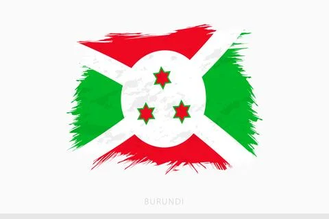 Grunge flag of Burundi, vector abstract grunge brushed flag of Burundi. Stock Illustration