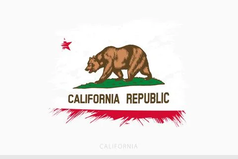 Grunge flag of California, vector abstract grunge brushed flag of California. 스톡 일러스트