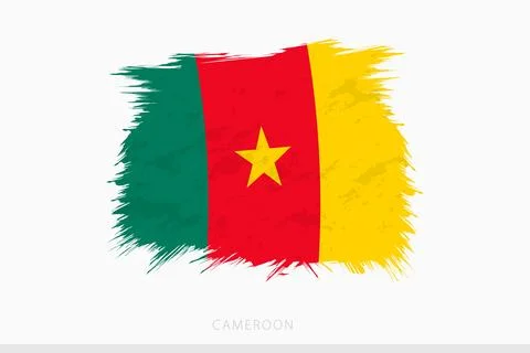 Grunge flag of Cameroon, vector abstract grunge brushed flag of Cameroon. Illustration