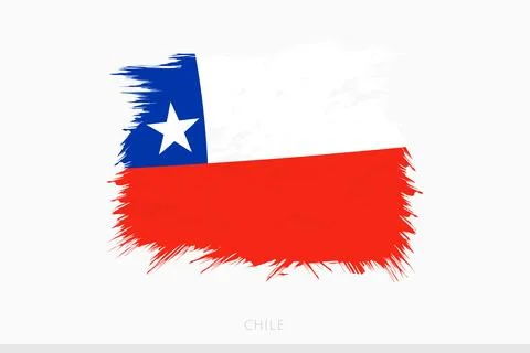 Grunge flag of Chile, vector abstract grunge brushed flag of Chile. Stock Illustration