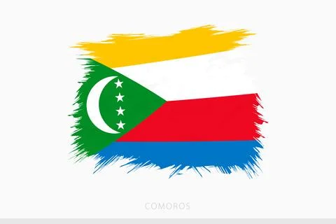 Grunge flag of Comoros, vector abstract grunge brushed flag of Comoros. Illustrazione stock
