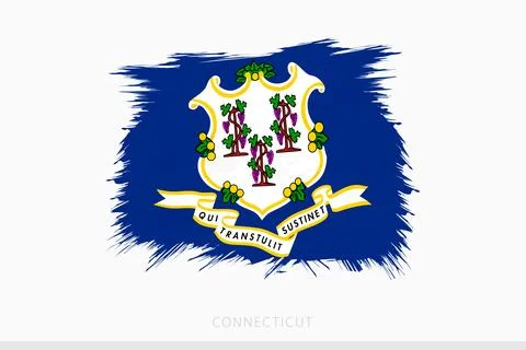 Grunge flag of Connecticut, vector abstract grunge brushed flag of Connecticu Stock Illustration
