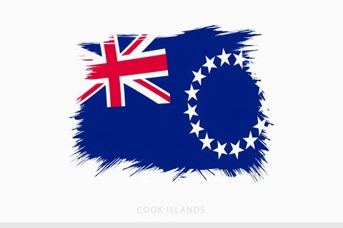 Grunge flag of Cook Islands, vector abstract grunge brushed flag of Cook Is.. Stock Illustration
