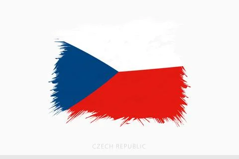 Grunge flag of Czech Republic, vector abstract grunge brushed flag of Czech.. Illustrazione stock