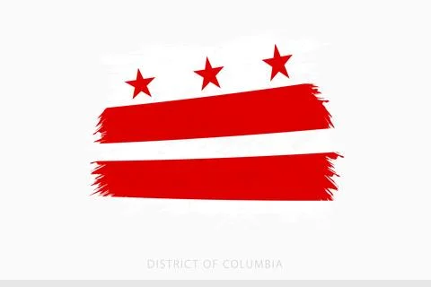 Grunge flag of District of Columbia, vector abstract grunge brushed flag of.. Stock Illustration
