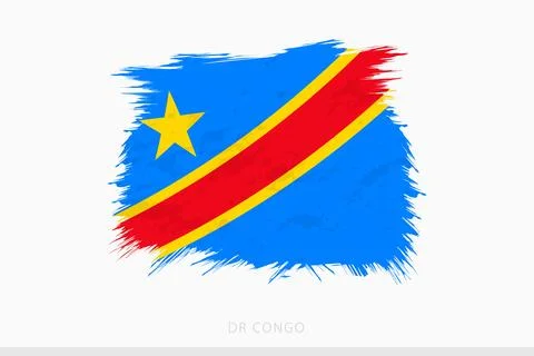 Grunge flag of DR Congo, vector abstract grunge brushed flag of DR Congo. Stock Illustration