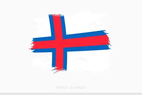 Grunge flag of Faroe Islands, vector abstract grunge brushed flag of Faroe .. Иллюстрация