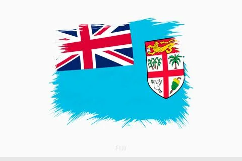 Grunge flag of Fiji, vector abstract grunge brushed flag of Fiji. Stock Illustration