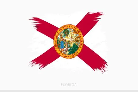 Grunge flag of Florida, vector abstract grunge brushed flag of Florida. Stock Illustration