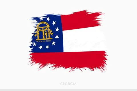 Grunge flag of Georgia, vector abstract grunge brushed flag of Georgia. Stock Illustration