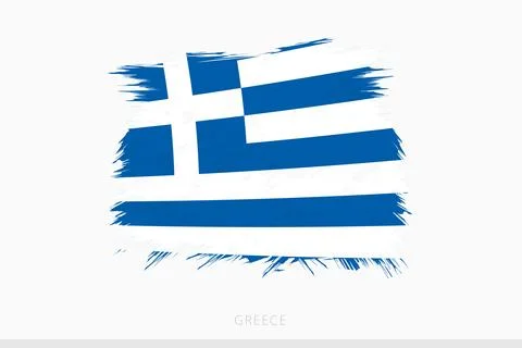 Grunge flag of Greece, vector abstract grunge brushed flag of Greece. Stock Illustration