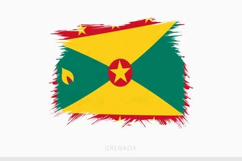 Grunge flag of Grenada, vector abstract grunge brushed flag of Grenada. Ilustração Stock
