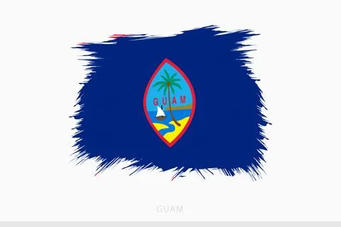 Grunge flag of Guam, vector abstract grunge brushed flag of Guam. Stock Illustration