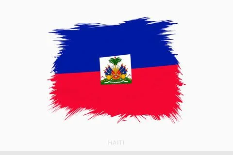 Grunge flag of Haiti, vector abstract grunge brushed flag of Haiti. 스톡 일러스트