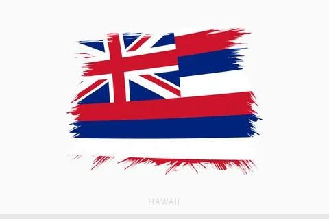 Grunge flag of Hawaii, vector abstract grunge brushed flag of Hawaii. Stock Illustration