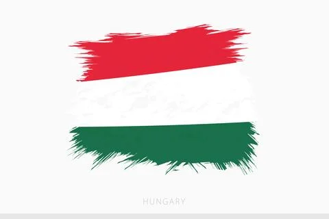 Grunge flag of Hungary, vector abstract grunge brushed flag of Hungary. Stock Illustration