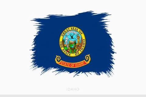 Grunge flag of Idaho, vector abstract grunge brushed flag of Idaho. Stock Illustration