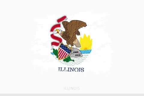 Grunge flag of Illinois, vector abstract grunge brushed flag of Illinois. Stock Illustration