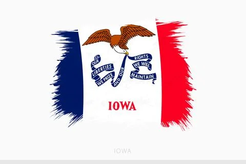 Grunge flag of Iowa, vector abstract grunge brushed flag of Iowa. Stock-Illustration