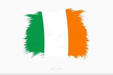 Grunge flag of Ireland, vector abstract grunge brushed flag of Ireland. Stock Illustration