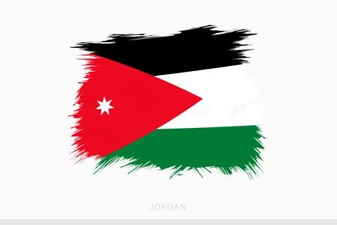 Grunge flag of Jordan, vector abstract grunge brushed flag of Jordan. Stock Illustration