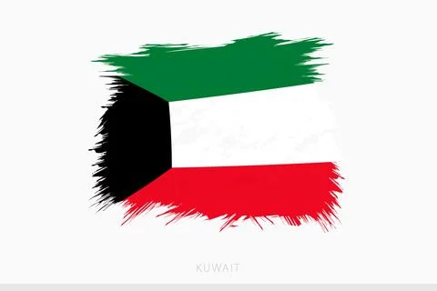 Grunge flag of Kuwait, vector abstract grunge brushed flag of Kuwait. Stock Illustration